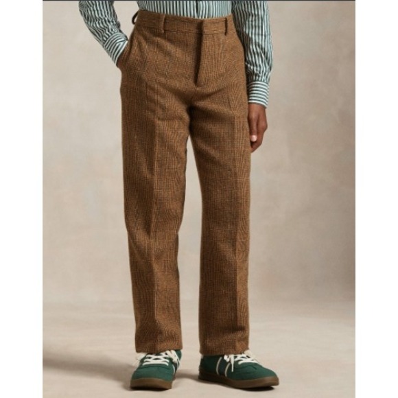 Lauren Ralph Lauren Pants - Lauren Ralph Lauren Mens Brown Plaid Dress Pants‎ Trousers
